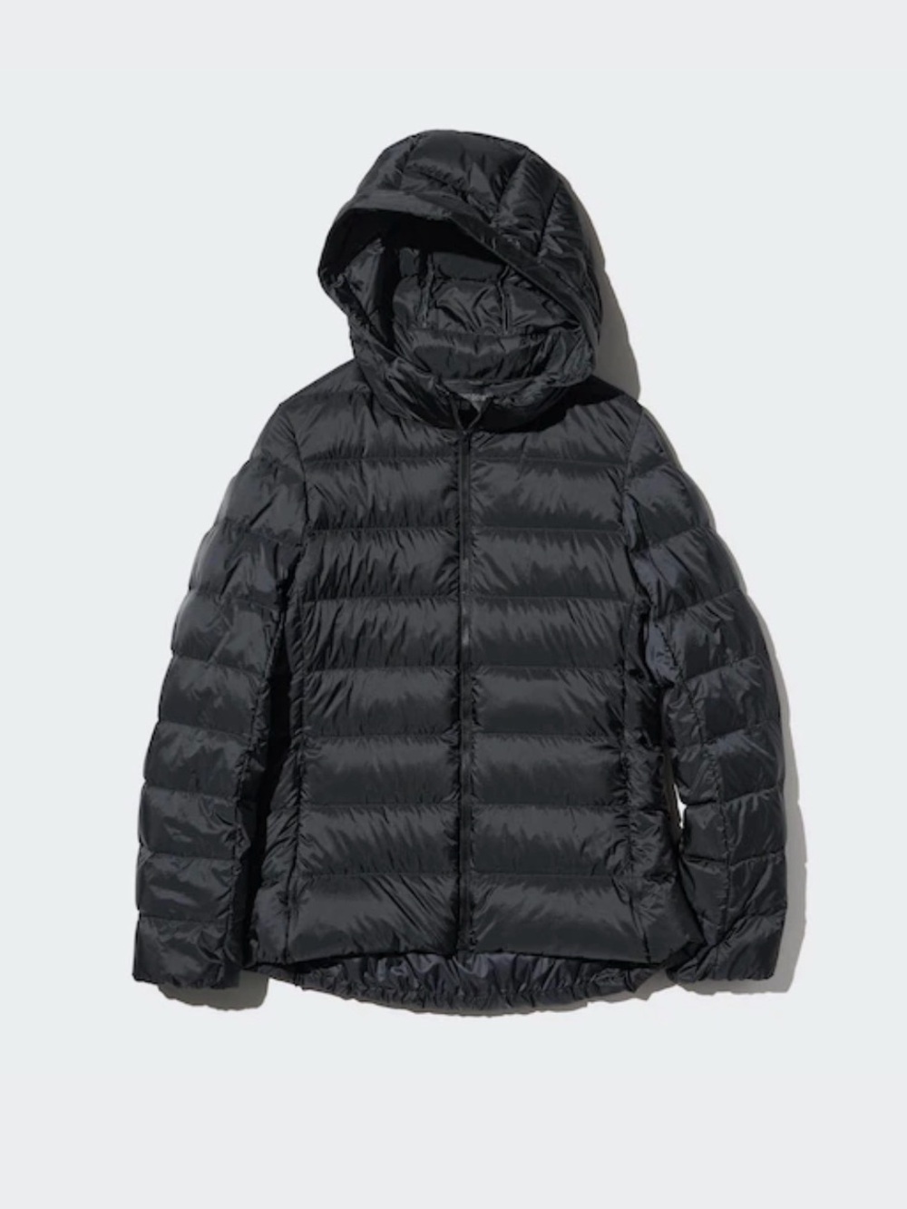 Uniqlo Black Hooded Packable Puffer Jacket Ultra Lightweight
